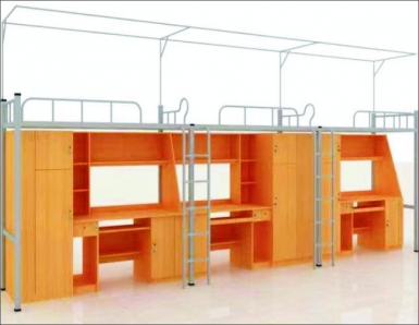 HT-C10036-三连三人位侧组合床