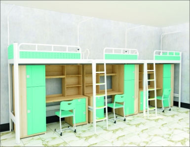HT-C10034-三连三人位侧梯组合床