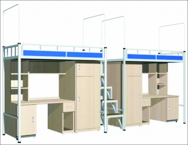 HT-C10025-双连双人位中梯组合床