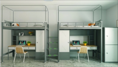 HT-C10011-两连两人位侧梯组合床