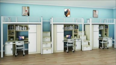 HT-C10002-三连三人位中梯组合床