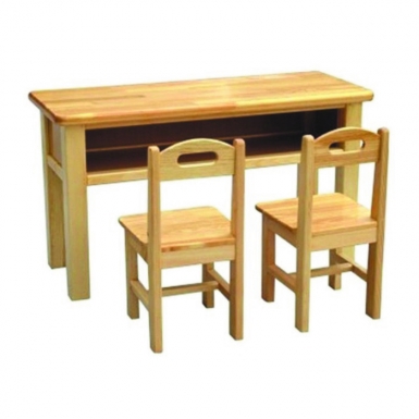 HT-B10013-实木双人课桌椅