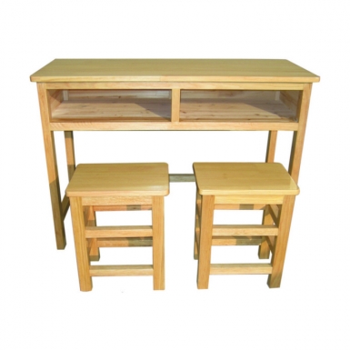 HT-B10012-实木双人课桌椅