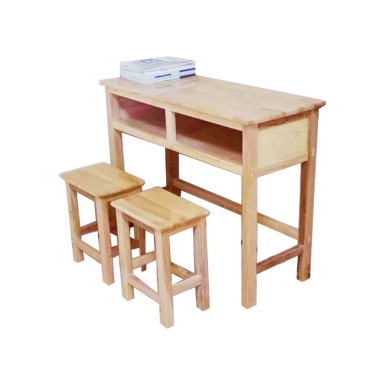 HT-B10011-实木双人课桌椅