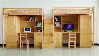 HT-A10009-实木二连体公寓床